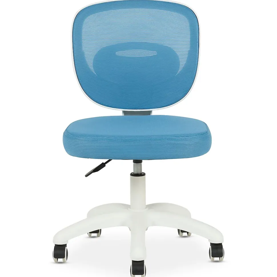 Chaise de bureau enfant MAYLA réglable en tissu mesh - Bleu