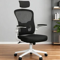 Chaise de Bureau Ergonomique avec Support Lombaire, Accoudoirs et Appuie-tête Réglables