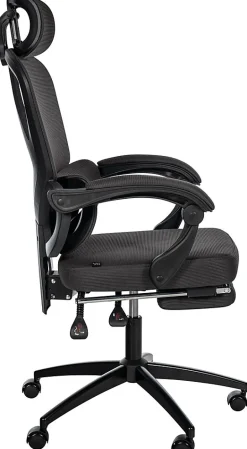Chaise de bureau ergonomique Gander, appuie-tête réglable, repose-pieds, soutien lombaire, bascule à 135. Noir