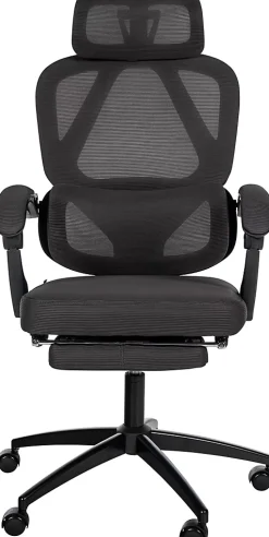 Chaise de bureau ergonomique Gander, appuie-tête réglable, repose-pieds, soutien lombaire, bascule à 135. Noir