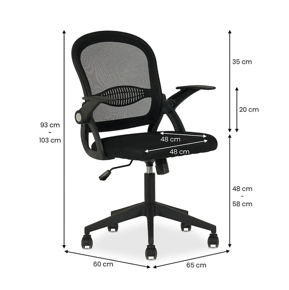Chaise de bureau ergonomique EREN réglable en tissu mesh - Noir