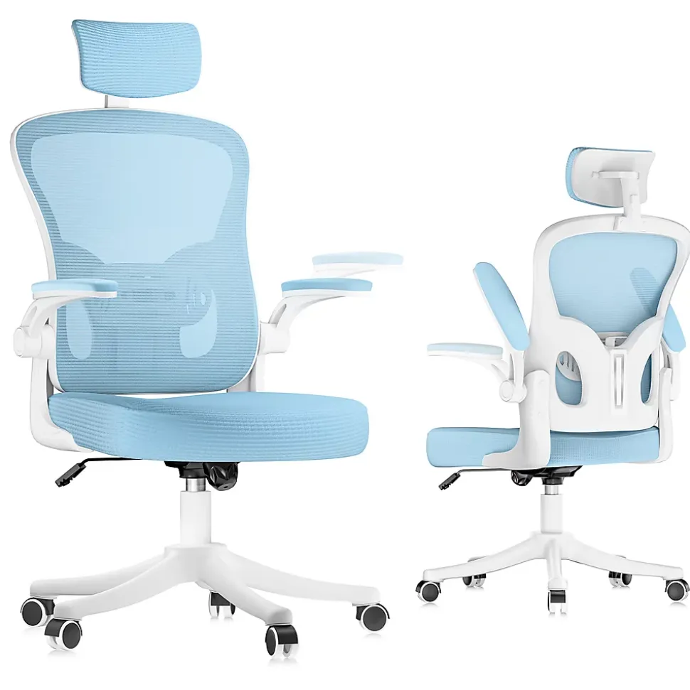 Chaise de Bureau Ergonomique avec Support Lombaire, Accoudoirs et Appuie-tête Réglables