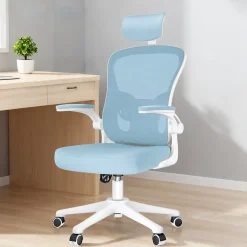 Chaise de Bureau Ergonomique avec Support Lombaire, Accoudoirs et Appuie-tête Réglables