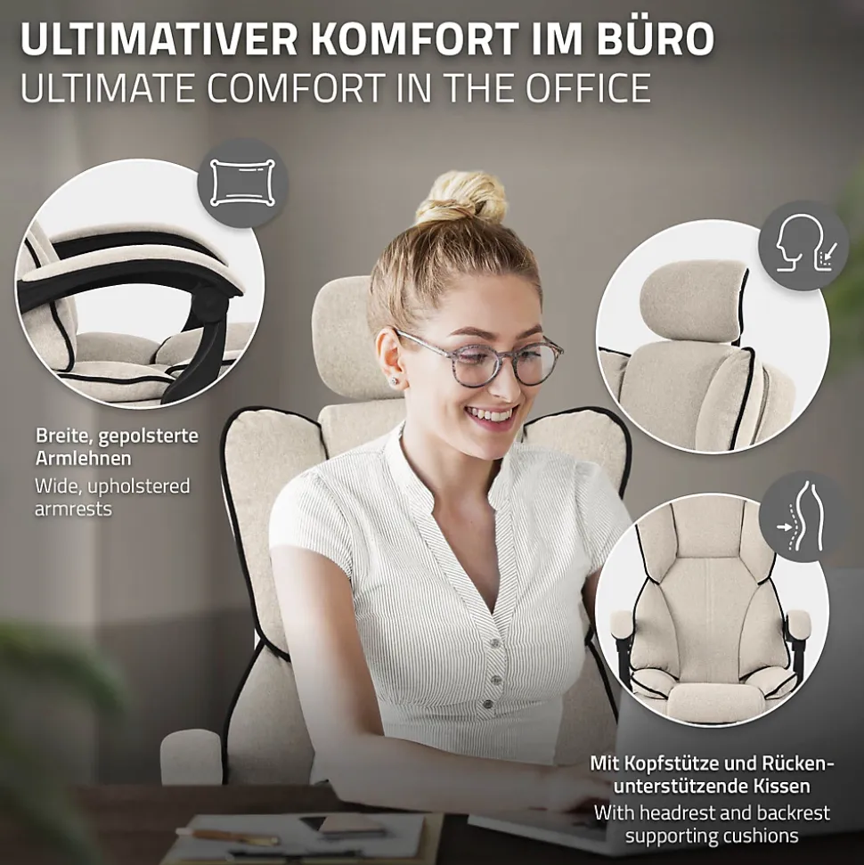 Chaise de bureau ergonomique réglable en hauteur fauteuil de direction pivotant
