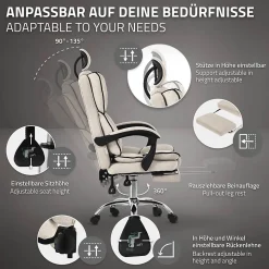 Chaise de bureau ergonomique réglable en hauteur fauteuil de direction pivotant