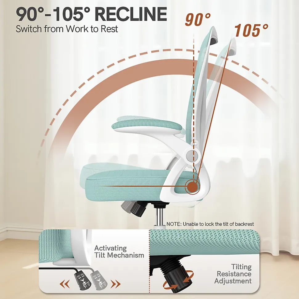 Chaise de bureau ergonomique En Maille Avec Soutien Lombaire, Accoudoirs Réglables