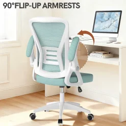 Chaise de bureau ergonomique En Maille Avec Soutien Lombaire, Accoudoirs Réglables