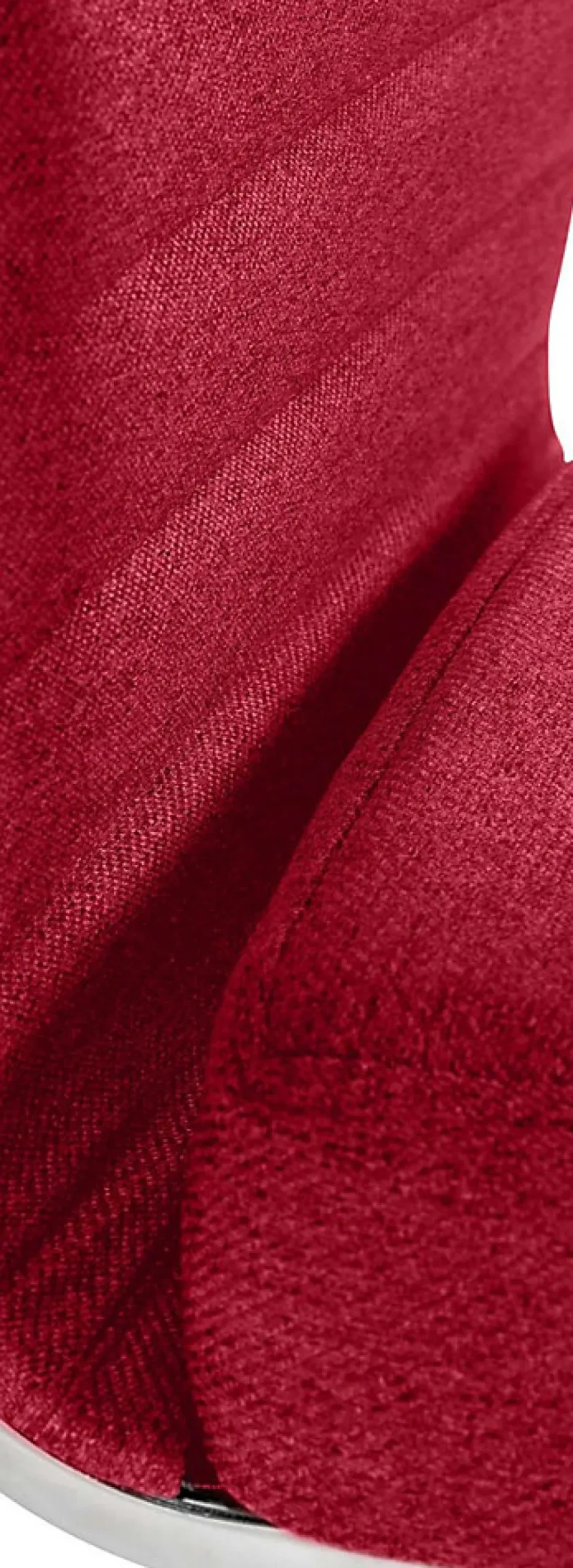 Chaise de bureau ergonomique Amadora, réglable en hauteur, pivotante 360 degrés, similicuir ou tissu. Rouge/Tissu