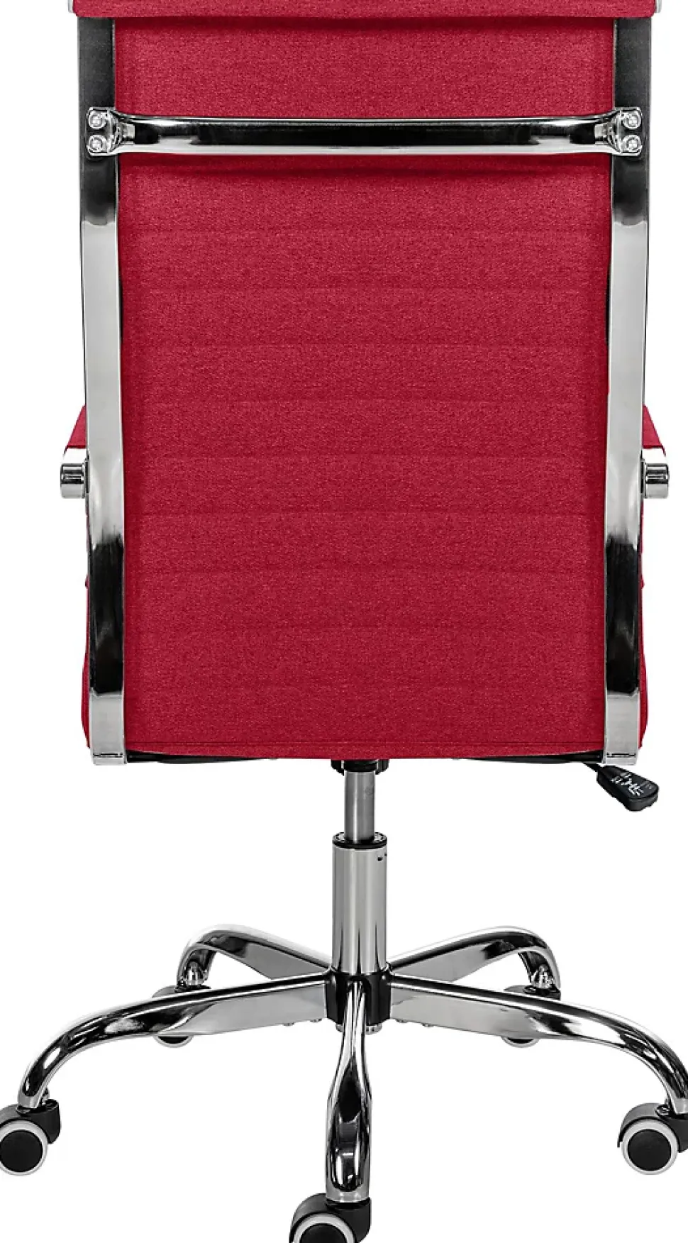 Chaise de bureau ergonomique Amadora, réglable en hauteur, pivotante 360 degrés, similicuir ou tissu. Rouge/Tissu