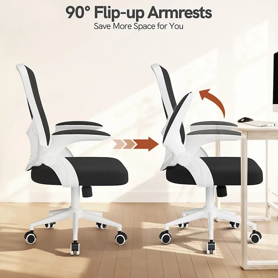 Chaise de Bureau Ergonomique, Hauteur Ajustable & Dossier de Rangement