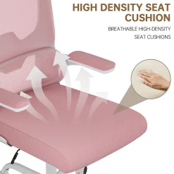 Chaise de Bureau Ergonomique avec Accoudoirs Pliables, Hauteur Réglable, Dossier Respirant