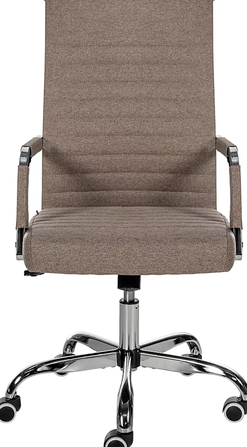 Chaise de bureau ergonomique Amadora, réglable en hauteur, pivotante 360 degrés, similicuir ou tissu. Taupe/Tissu