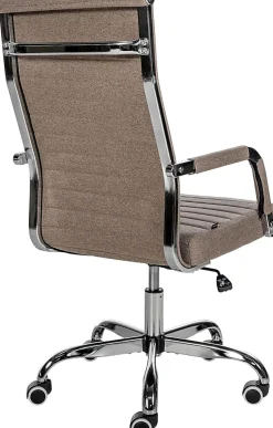 Chaise de bureau ergonomique Amadora, réglable en hauteur, pivotante 360 degrés, similicuir ou tissu. Taupe/Tissu