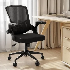 Chaise de Bureau Ergonomique, Hauteur Ajustable & Dossier de Rangement