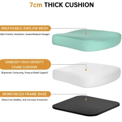 Chaise de Bureau Ergonomique avec Support Lombaire, Accoudoirs et Appuie-tête Réglables
