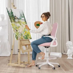 Chaise De Bureau Ergonomique Avec Maille Respirante, Accoudoirs Pliables