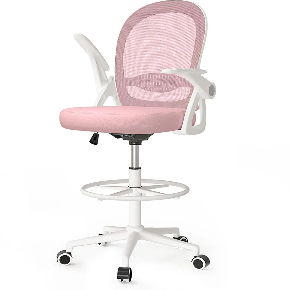 Chaise De Bureau Ergonomique Avec Maille Respirante, Accoudoirs Pliables