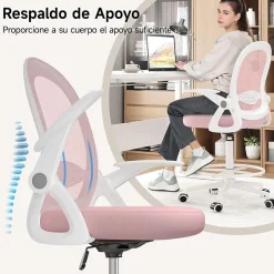 Chaise De Bureau Ergonomique Avec Maille Respirante, Accoudoirs Pliables