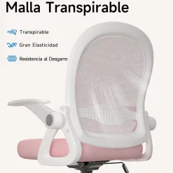 Chaise De Bureau Ergonomique Avec Maille Respirante, Accoudoirs Pliables