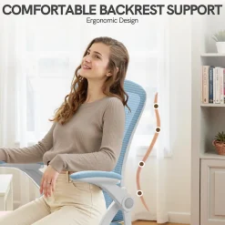Chaise de bureau ergonomique En Maille Avec Soutien Lombaire, Accoudoirs Réglables