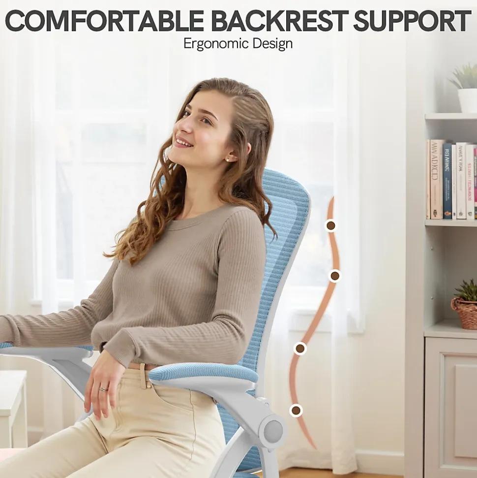 Chaise de bureau ergonomique En Maille Avec Soutien Lombaire, Accoudoirs Réglables
