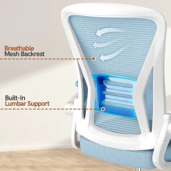 Chaise de bureau ergonomique En Maille Avec Soutien Lombaire, Accoudoirs Réglables