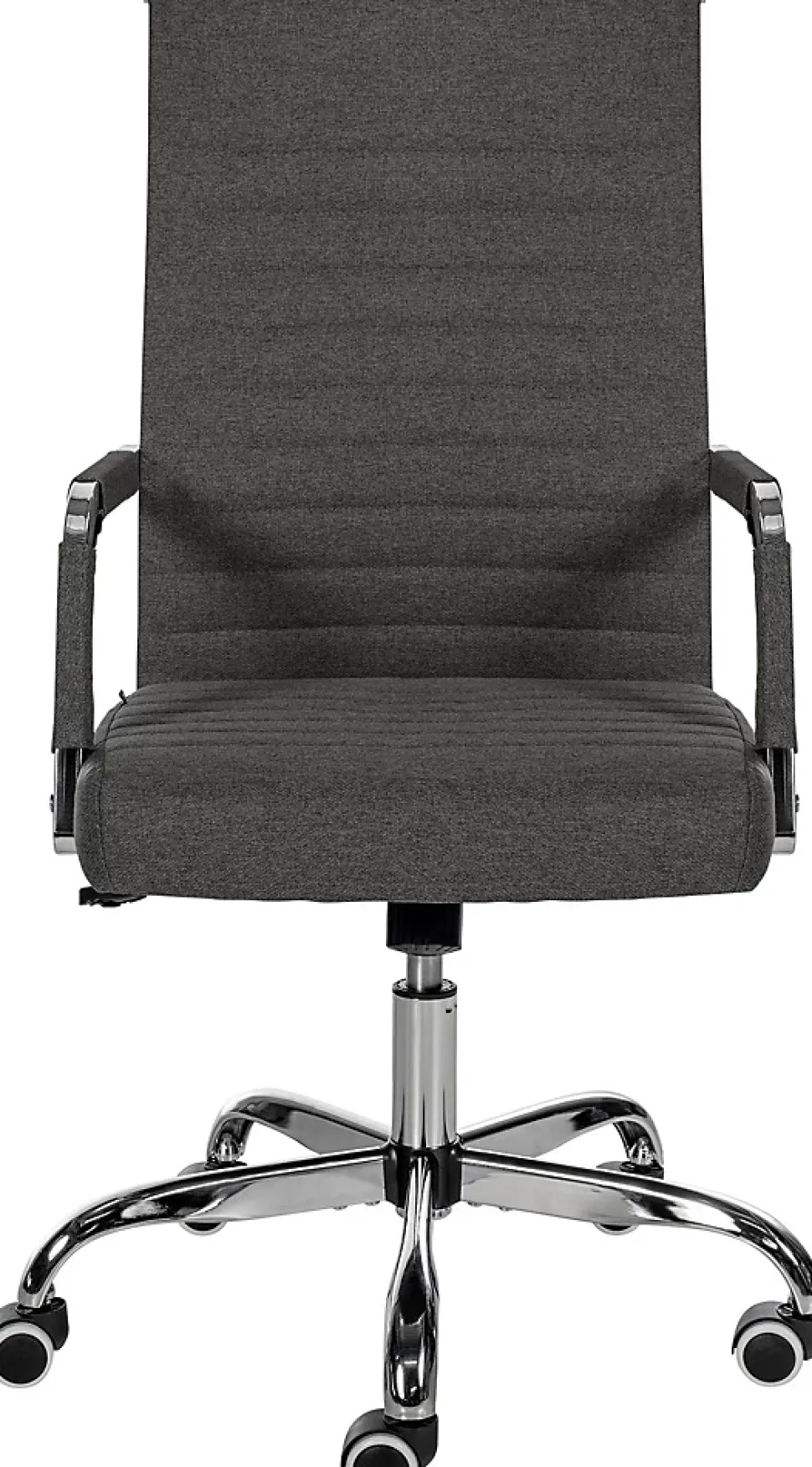 Chaise de bureau ergonomique Amadora, réglable en hauteur, pivotante 360 degrés, similicuir ou tissu. Grisfoncé/Tissu