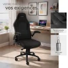 Chaise de bureau ergonomique tissu noir 70x67x131cm