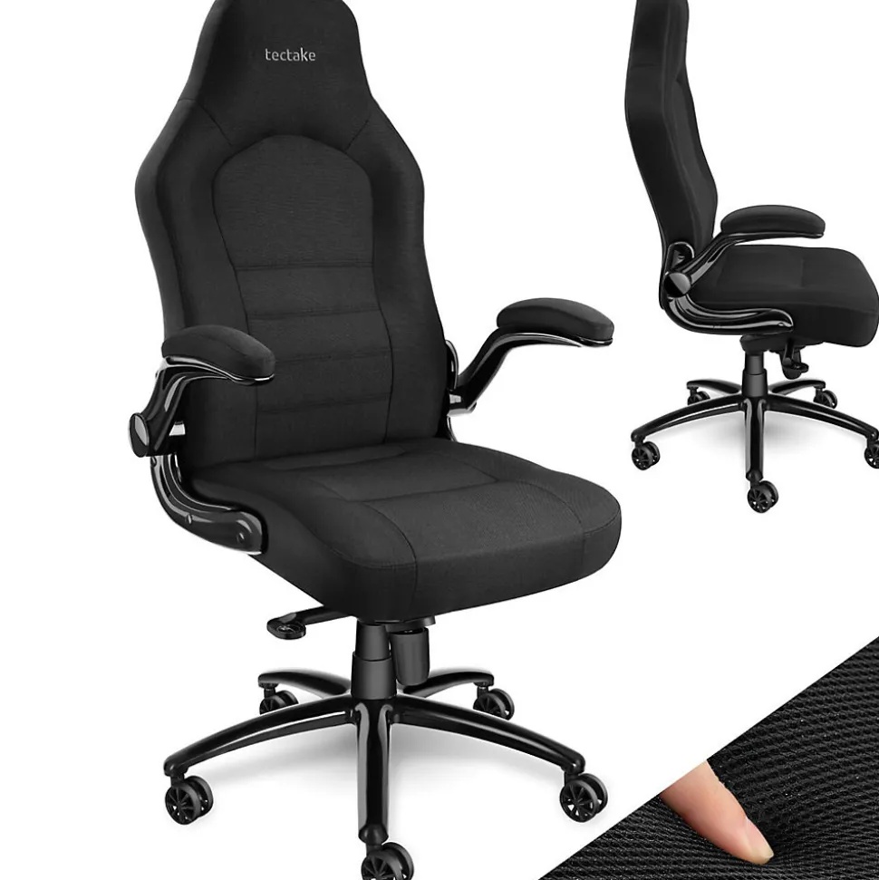 Chaise de bureau ergonomique tissu noir 70x67x131cm