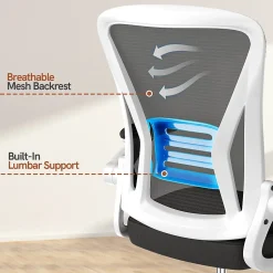 Chaise de bureau ergonomique En Maille Avec Soutien Lombaire, Accoudoirs Réglables