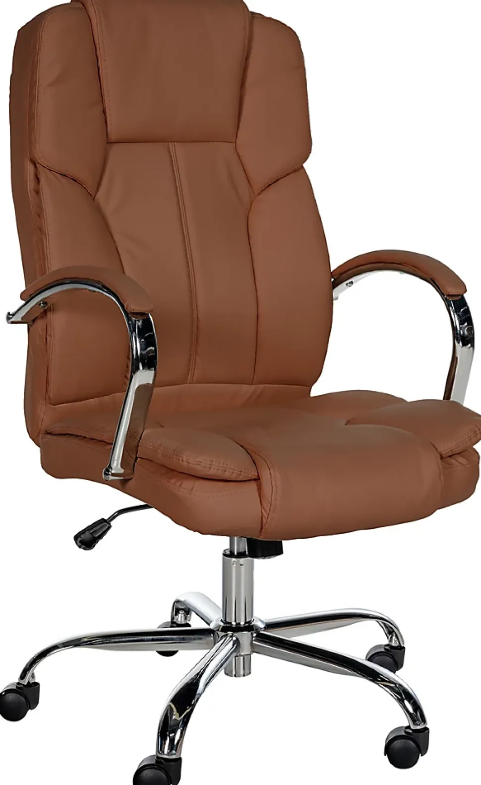 Chaise de bureau ergonomique BIG Xanthos Confort XXL, fonction bascule, accoudoirs, réglable, simili cuir, max 210 kg. Marronclair