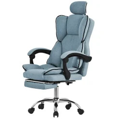 Chaise de bureau ergonomique réglable en hauteur fauteuil de direction bleu