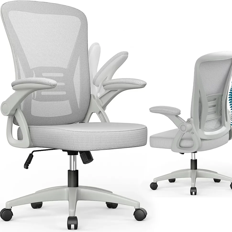 Chaise de bureau ergonomique En Maille Avec Soutien Lombaire, Accoudoirs Réglables