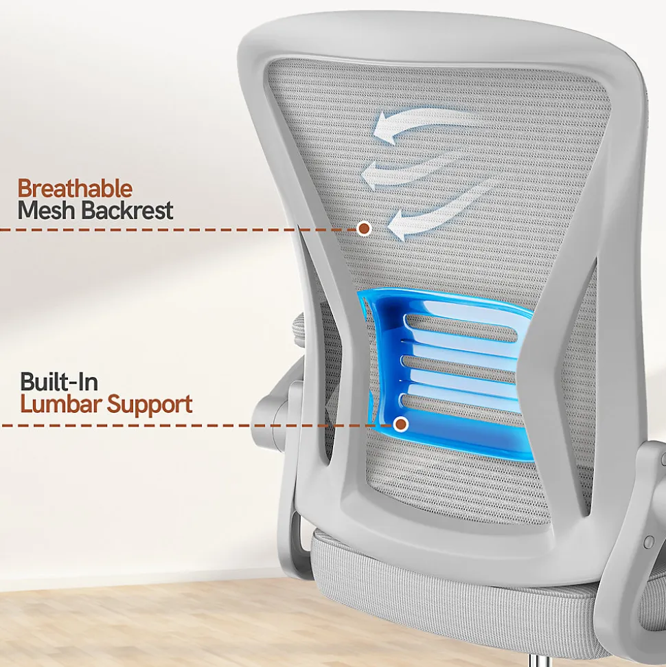 Chaise de bureau ergonomique En Maille Avec Soutien Lombaire, Accoudoirs Réglables