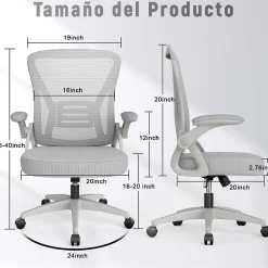 Chaise de bureau ergonomique En Maille Avec Soutien Lombaire, Accoudoirs Réglables