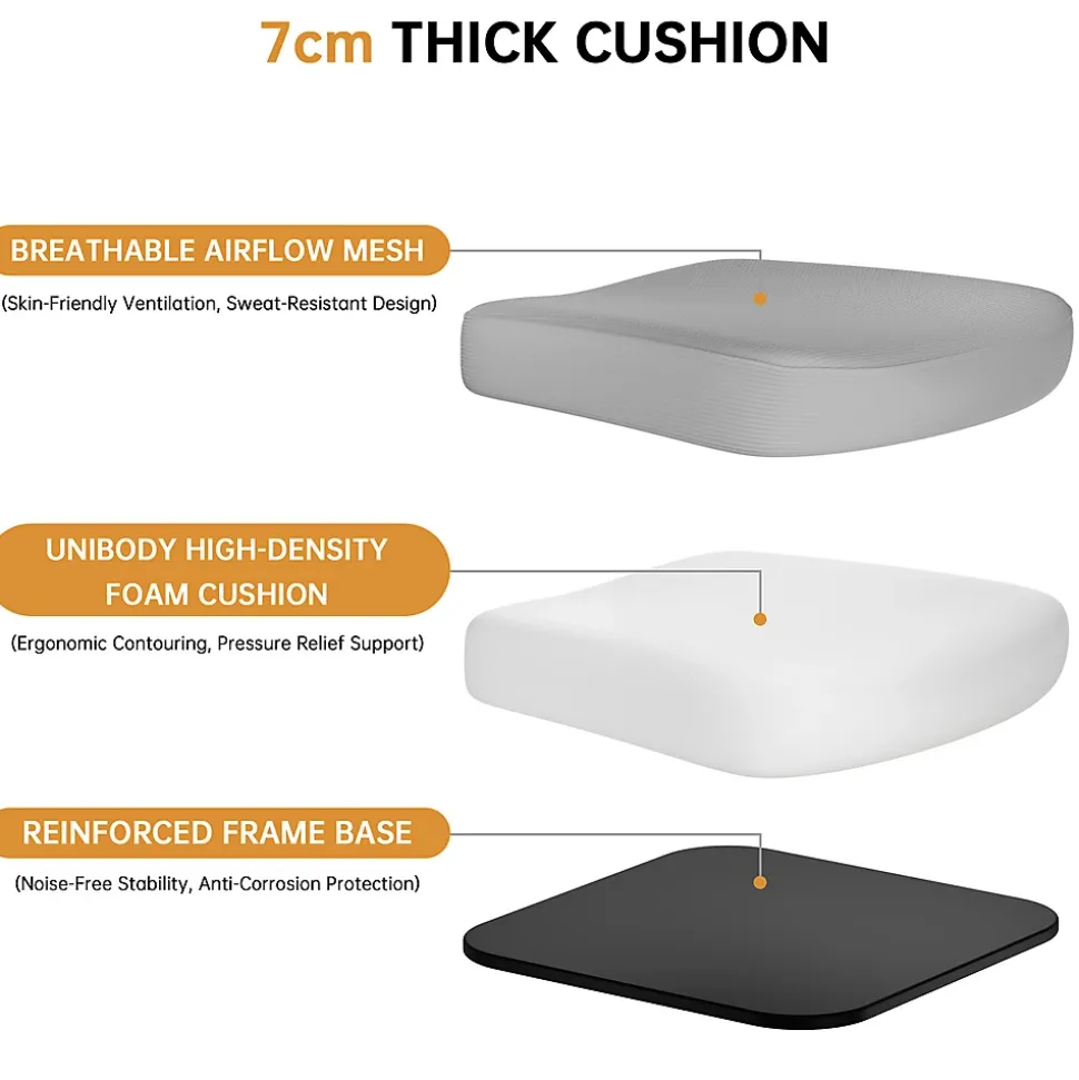 Chaise de Bureau Ergonomique avec Support Lombaire, Accoudoirs et Appuie-tête Réglables