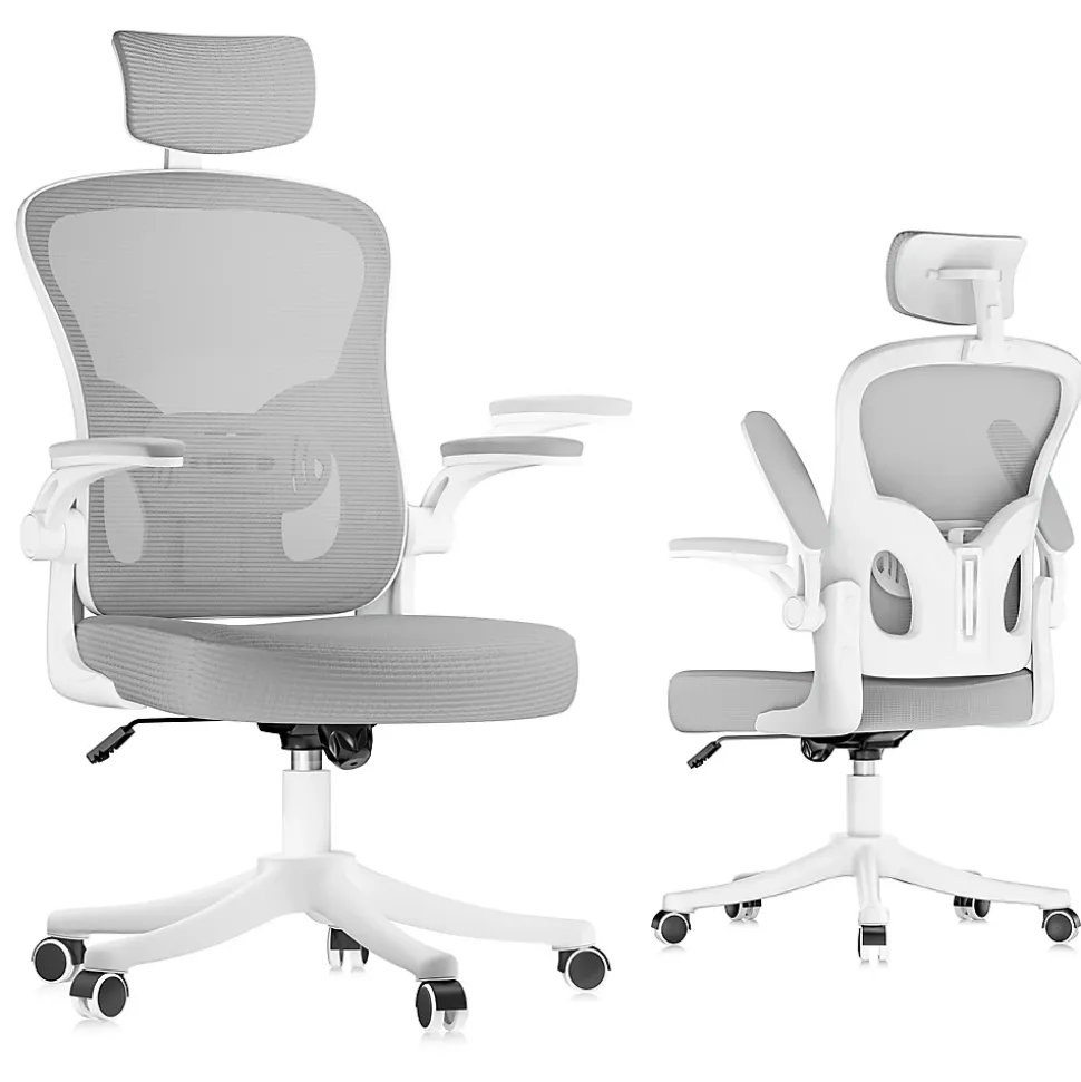 Chaise de Bureau Ergonomique avec Support Lombaire, Accoudoirs et Appuie-tête Réglables