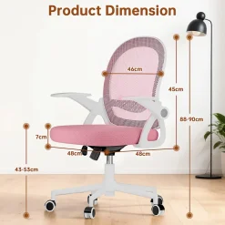 Chaise De Bureau Ergonomique En Maille, Accoudoirs Relevables, Support Lombaire