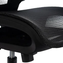 Chaise de bureau ergonomique, Kaylee réglable hauteur appui-tête, pivotante avec soutien lombaire réglable jusqu'à 150 kg. Noir