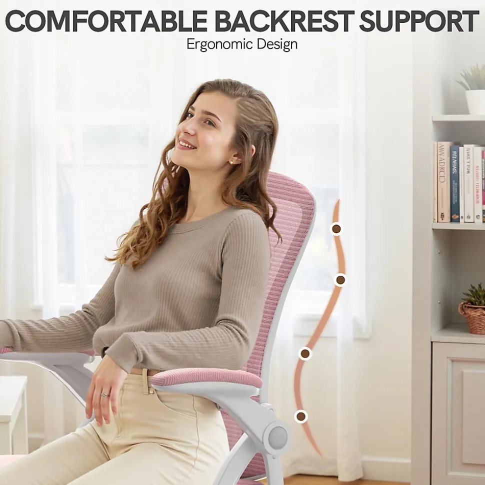 Chaise de bureau ergonomique En Maille Avec Soutien Lombaire, Accoudoirs Réglables