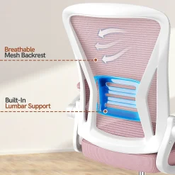 Chaise de bureau ergonomique En Maille Avec Soutien Lombaire, Accoudoirs Réglables