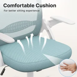 Chaise De Bureau Ergonomique En Maille, Accoudoirs Relevables, Support Lombaire