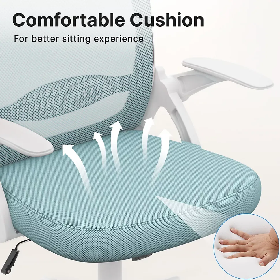 Chaise De Bureau Ergonomique En Maille, Accoudoirs Relevables, Support Lombaire