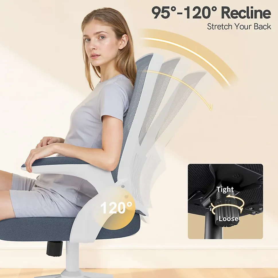 Chaise de Bureau Ergonomique, Hauteur Ajustable & Dossier de Rangement