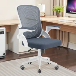 Chaise de Bureau Ergonomique, Hauteur Ajustable & Dossier de Rangement