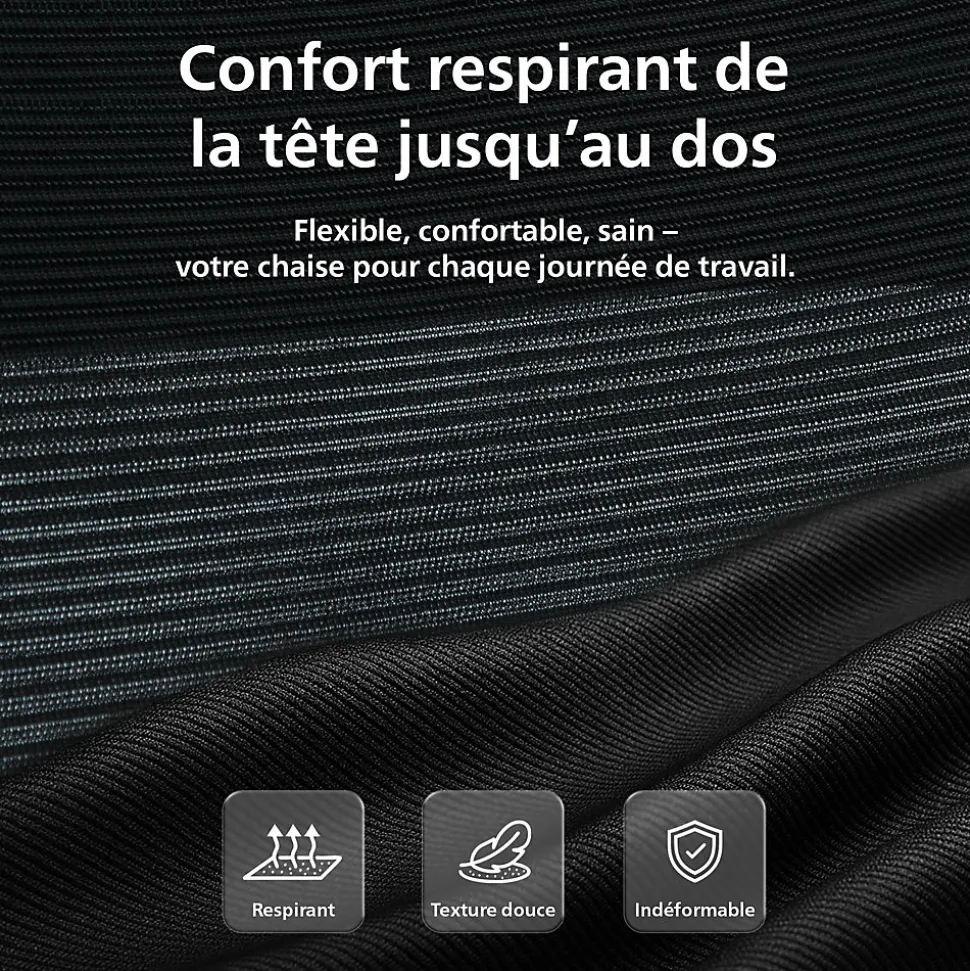 Chaise de bureau ergonomique Liberton avec repose-pieds appui-tête ajustable pivotante dossier en maille en S Noir