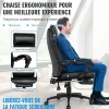 Chaise de Bureau Fauteuil de Bureau Ergonomique pour Ordinateur Dossier Haut Capacité portante 150 kg Réglable de 105 à 145 Degrés