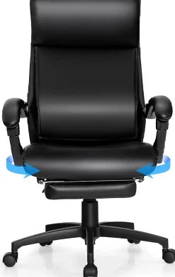 Chaise de Bureau Fauteuil de Bureau Ergonomique pour Ordinateur Dossier Haut Capacité portante 150 kg Réglable de 105 à 145 Degrés
