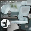 Chaise de bureau gaming ergonomique bleu pivotant en maille appui-tête réglable
