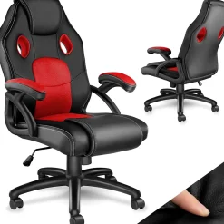 Chaise de bureau gaming Forme ergonomique noir et rouge
